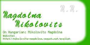 magdolna mikolovits business card